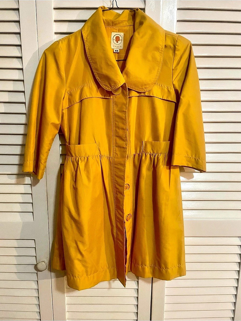 Tulle Yellow light-weight rain jacket XS Like New
